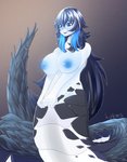 apode big_breasts blush breasts female hair legless monster_girl_(genre) nipples nude serpentine simple_background smile solo split_form lunimoonvb animal_humanoid draconcopode humanoid lamia monster reptile scalie snake digital_media_(artwork) hi_res