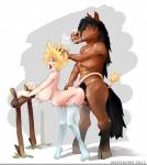 abdominal_bulge abs anthro balls bent_over big_breasts black_hair blonde_hair breasts equine feline female from_behind fucked_silly green_eyes hair lactating male mammal mazzacho milk nipples open_mouth penetration saliva sex straight what_has_science_done
Rating: Explicit
Score: 2
User: Ample_Bovine
Date: December 27, 2013