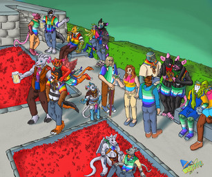 alcohol anthro arm_around_shoulders armwear beer beer_mug bench beverage bisexual_pride_colors black_body black_fur blonde_hair blue_body blue_eyes blue_fur blue_sclera bottomwear bow_tie braided_hair brown_body brown_eyes brown_fur brown_hair clothing cocktail_glass container cup detailed_background digitigrade drinking_glass ear_piercing ear_ring fangs female fishnet_clothing fishnet_topwear flower footwear fur fur_markings glass glass_container glass_cup green_body green_eyes green_fur grey_body group hair hand_on_hip hand_on_shoulder headgear headwear holding_beverage holding_object hooves hotpants jacket jewelry kerchief legwear lgbt_pride loincloth looking_at_another machine male male/male markings mask multi_eye multicolored_body multicolored_fur necklace necktie notched_ear orange_body orange_fur pansexual_pride_colors pants petals piercing pink_eyes plant plantigrade pride_colors purple_body purple_eyes red_body red_fur ring ring_piercing scar shirt shoes shorts shrub sitting stairs standing straight_ally_colors suspenders tail tan_body tattoo teeth topwear tuft two_tone_body unguligrade unusual_anatomy vest vincian_pride_colors white_body white_fur white_hair yellow_body yellow_eyes wispypie lgbt_pride_month mythology pride_month_2025 clifford_bennett elias_burrel leshy_o_farral robyn_crawford rudolph_gardiner simon_crawford warren_crawford android arthropod canid canine cephalopod coleoid fairy gargoyle human humanoid imp insect mammal marine mollusk murid murine mythological_canine mythological_creature octopodiform octopus rat robot rodent scalie unknown_species werecanid werecanine werecreature werewolf 6:5 digital_drawing_(artwork) digital_media_(artwork) hi_res