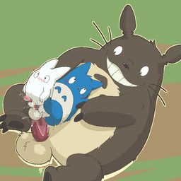anal anal_penetration balls blush bodily_fluids evolutionary_family feral genital_fluids genitals group group_sex male male/male penetration penis precum precum_in_ass semi-anthro sex size_difference toony train_position trio argon_vile ghibli my_neighbor_totoro chibi_totoro chu_totoro totoro 1:1 hi_res
