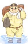 anthro bottomwear bulge clothing eyewear facial_hair humanoid_hands kemono male mustache overweight overweight_anthro overweight_male pants solo sunglasses water andikapatok ghibli porco_rosso porco_rosso_(character) domestic_pig mammal suid suine sus_(pig) 2015 absurd_res hi_res