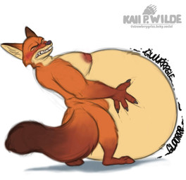 anthro belly big_belly blush brown_body brown_fur claws dipstick_tail eyes_closed fangs fur grimace hand_on_belly huge_belly male markings moobs nipples obese obese_male onomatopoeia orange_body orange_fur overweight overweight_male paws plantigrade rumbling_stomach simple_background solo sound_effects tail tail_markings tan_body tan_fur teeth text upset_stomach white_background husky2paws disney zootopia nick_wilde canid canine fox mammal red_fox true_fox 2026 hi_res signature