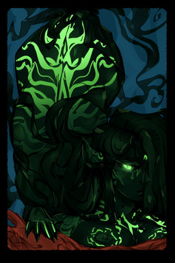 breasts female fur fur_markings glowing glowing_eyes glowing_markings green_body green_eyes green_hair hair long_hair markings nipple_slip nipples pose solo water saltdrip celtic_mythology european_mythology greek_mythology mythology centaur equid equid_taur equine humanoid_taur kelpie mammal mammal_taur mythological_creature mythological_equine taur 2:3 absurd_res hi_res pinup