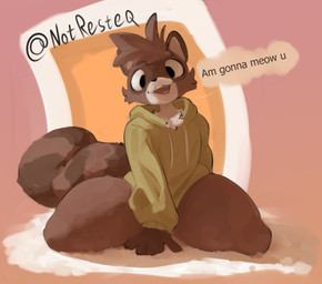 ambiguous_anthro ambiguous_gender anthro big_eyes big_tail biped black_nose black_pawpads bottomless bottomless_ambiguous bottomless_anthro brown_body brown_ears brown_face brown_fur brown_hair brown_hands brown_legs brown_tuft cheek_tuft chest_tuft clothed clothed_ambiguous clothed_anthro clothing countershade_face countershade_fur countershade_torso countershading cross-eyed dialogue drawstring_hoodie drawstring_topwear ears_up facial_markings facial_tuft feet front_view fur green_clothing green_hoodie green_topwear hair head_markings hindpaw hood_down hoodie hoodie_only huge_thighs kneeling kneeling_on_ground long_sleeves looking_at_viewer markings mask_(marking) monotone_clothing monotone_hair monotone_hands monotone_hoodie monotone_legs monotone_topwear multicolored_body multicolored_face multicolored_fur on_ground open_:3 open_mouth open_smile pawpads paws pink_tongue ring_(marking) ringed_tail short_hair simple_background sitting sitting_on_ground smile smiling_at_viewer solo spread_legs spreading striped_markings striped_tail stripes tail tail_markings talking_to_viewer tan_body tan_countershading tan_face tan_fur tan_inner_ear tan_tuft teeth text thick_thighs tongue topwear topwear_only triangle_nose tuft twitter_handle white_drawstring wrinkles_in_clothes tcsrjx unnamed_raccoon_(tcsrjx) mammal procyonid raccoon 2026 digital_media_(artwork) english_description english_text full-length_portrait hi_res portrait signature