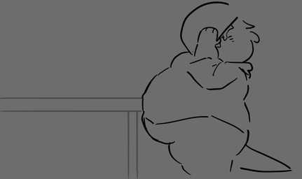 anthro belly big_belly big_butt bloated butt clothing dessert eating female food huge_belly huge_butt huge_thighs ice_cream inflation messy solo standing stuffing tail tail_motion tailwag tearing_clothing thick_thighs torn_clothing weight_gain katabooz pepper_(katabooz) mammal mustelid otter 2d_animation animated frame_by_frame greyscale hi_res monochrome