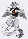 anthro bedding blanket clothed clothing diaper male peekabu_(diaper) solo wearing_diaper natt333 abuniverse metallica peekabu fan_character dutch_angel_dragon absurd_res hi_res