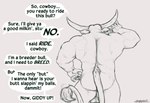 animal_noises anthro back_muscles balls bovid bovine butt cattle cowboy fur genitals growth hi_res horn horn_growth male mammal mooing muscular muscular_male nude papyreit rear_view solo tail tail_growth tail_tuft transformation tuft