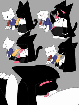 69_position ahegao anthro anthro_on_anthro anthro_penetrated anthro_penetrating anthro_penetrating_anthro anthro_penetrating_female aroused_face before_and_after black_body black_fur black_hair black_tail blue_clothing blush blush_lines bodily_fluids bottomwear cat_tail clothing collared_shirt cute_fangs deep_throat duo eyes_closed fangs fellatio female female_penetrated food fur genital_fluids hair heart_eyes heart_symbol hug hugging_another irrumatio legwear long_hair looking_at_another looking_away looking_pleasured looking_up_at_partner male male/female male_penetrating male_penetrating_anthro male_penetrating_female neck_tuft oral oral_penetration penetration penile penile_penetration penis_in_mouth pink_eyes pink_sclera popsicle precum precum_string pupils saliva saliva_string seductive sex shirt simple_eyes skirt slit_pupils smile stockings suggestive suggestive_food surprise_sex tail teasing teeth tongue tongue_out tongue_out_fellatio topwear tuft white_body white_clothing white_fur white_legwear white_stockings snazzle_snapp felid mammal 2026 2d_animation 3:4 aliasing animated binary_drawing digital_drawing_(artwork) digital_media_(artwork) frame_by_frame hi_res loop seamless_loop sequence