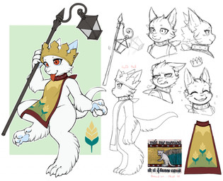 4_fingers ambiguous_gender anthro biped blep claws crown digitigrade finger_claws fingers fur green_background headgear lamp lantern pawpads red_eyes simple_background solo toe_claws tongue tongue_out white_background white_body white_fur iriedono domestic_cat felid feline felis mammal 2022 ancient_art digital_media_(artwork) inspired_by_formal_art sketch