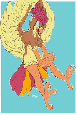 anthro anthrofied breasts feathered_wings feathers female non-mammal_breasts solo wings fuf nintendo pokemon avian bird generation_1_pokemon pidgeotto pokemon_(species) 2:3 hi_res