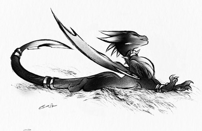 4_fingers 6_horns accessory armlet blade claws collar digitigrade eyes_closed female female_feral feral finger_claws fingers furgonomics grass horn jewelry long_snout long_tail lying membrane_(anatomy) membranous_wings multi_horn neck_ring neck_spikes plant quadruped ring scales simple_background small_waist snout solo spiked_collar spikes stretching tail tail_accessory tail_blade tail_jewelry tail_ring ventral_scales weapon_tail white_background wing_blade wings thebabadookkid activision european_mythology mythology spyro_the_dragon the_legend_of_spyro cynder dragon mythological_creature mythological_scalie scalie western_dragon 2025 absurd_res digital_drawing_(artwork) digital_media_(artwork) hi_res monochrome signature sketch