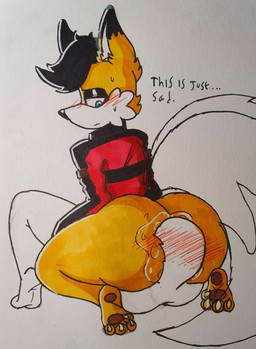 4_toes anal anthro big_butt blush bodily_fluids bottomless bottomless_male butt claws clothed clothing dewclaw dialogue duo embarrassed eyeshadow faceless_character faceless_male facesitting feet femboy kneeling makeup male oral pawpads rimming saliva_on_butt sex sitting sitting_on_another sweat sweatdrop text thick_thighs toe_claws toes justsomeidiotonline archie_comics sega sonic_the_hedgehog_(archie) sonic_the_hedgehog_(comics) sonic_the_hedgehog_(series) miles_prower_(anti-tails) canid canine fox humanoid mammal red_fox true_fox absurd_res hi_res