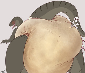 anthro blush bodily_fluids butt diaper drooling entrapment feces feral looking_back looking_pleasured macro male micro micro_in_diaper open_mouth pooping presenting presenting_hindquarters rear_view saliva skull_and_crossbones soiled_diaper soiling soiling_diaper unclean_diaper used_diaper using_diaper steelshark dinosaur dromaeosaurid human mammal prehistoric_species reptile saurischian scalie theropod velociraptor hi_res