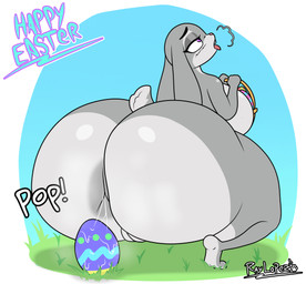 anal_fluids anthro anus anus_peek basket big_breasts big_butt big_ears blush blush_lines bodily_fluids bottom_heavy breasts butt container easter_egg egg eyebrows eyelashes eyeshadow female fur genitals happy_easter holidays huge_butt hyper hyper_butt lawn makeup multicolored_body multicolored_fur oviposition purple_eyes rabbit_ears scut_tail short_tail shortstack simple_coloring solo sound_effects tail text tongue tongue_out two_tone_body two_tone_fur vulva raylopez disney easter zootopia judy_hopps humanoid lagomorph leporid mammal rabbit 2026 absurd_res digital_drawing_(artwork) digital_media_(artwork) hi_res