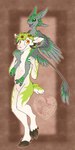 3_fingers 3_toes 4_ears 5_fingers anthro biped brown_background brown_hooves brown_horn brown_outline claws corn corn_on_the_cob digitigrade duo feather_ear_ring feathered_wings feathers feet fingers floral_hair food fruit fur grass grass_back grass_hair grass_on_body green_body green_eyes green_feathers green_hair grey_body grey_chest grey_claws grey_feathers grey_head grey_legs grey_sclera grey_wings hair happy hooves horizontal_pupils horn larger_anthro larger_male larger_nude long_ears long_neck male male_anthro multi_ear natural nude nude_anthro nude_male open_mouth orange_eyes outline paws plant pumpkin pumpkin_ear_ring pupils riding riding_on_shoulder shoulder_ride simple_background size_difference smaller_male smaller_nude smile standing tail toes tomato unguligrade white_body white_fur white_wool winged_arms wings wool_(fur) felisrandomis aaron_(avali) moowool avali avian bovid caprine mammal sheep 2022 absurd_res digital_media_(artwork) hi_res watermark male_(lore)