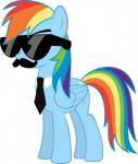cutie_mark equine eyewear facial_hair friendship_is_magic hair mammal multi-colored_hair mustache my_little_pony necktie pegasus piercing rainbow_dash_(mlp) rainbow_hair solo sunglasses unknown_artist wings
Rating: Safe
Score: 2
User: AmericanExistence
Date: January 21, 2014