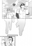 anthro canid canine canis clothing comic cotton_(artist) dialogue domestic_dog english_text greyscale male mammal monochrome natsume_(tooboe_bookmark) nitobe shadow text tooboe_bookmark