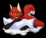 anthro bed bedroom_eyes female fur furniture green_eyes leg_markings lying markings narrowed_eyes nude nude_anthro nude_female on_front pillow raised_tail red_body red_fur seductive simple_background smile socks_(marking) solo tail transparent_background whiskers fabbycat sebille_(lavamouse) canid canine fox mammal red_fox true_fox alpha_channel hi_res