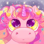 face_focus female feral glistening glistening_eyes hair heart_symbol horn jewelry multicolored_hair solo two_tone_hair wings melassa hasbro my_little_pony mythology equid equine mammal mythological_creature mythological_equine winged_unicorn absurd_res hi_res icon