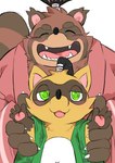 anthro blush brown_body duo eyes_closed green_eyes kemono male navel slightly_chubby shirokumaou sengoku_puzzle matsudaira_hirotada tokugawa_ieyasu canid canine mammal raccoon_dog tanuki 2023 hi_res father_(lore) father_and_child_(lore) father_and_son_(lore) parent_(lore) parent_and_child_(lore) parent_and_son_(lore) son_(lore)