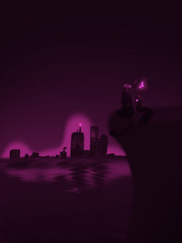 ambiguous_gender beak city city_lights cityscape clothed clothing eye_scar facial_scar feathered_wings feathers feral floating fog glowing glowing_body glowing_eyes glowing_halo group hair halo horn long_hair long_tail missing_eye night reflective scar sea sitting sky spade_tail star starry_sky tail trio water wings demon_ascended_(artist) bronwren_raves_(demon_ascended) dez_trully_(demon_ascended) sasha_(demon_ascended) ambiguous_species angel_demon avian bird corvid corvus_(genus) demgel demon humanoid hybrid mammal oscine passerine raven 3:4 absurd_res colored digital_drawing_(artwork) digital_media_(artwork) hi_res shaded signature nonbinary_(lore)