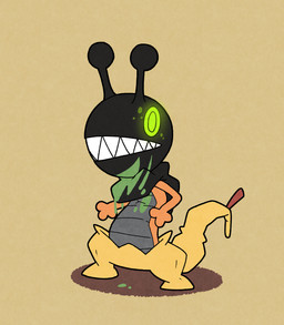 2_heads bodily_fluids body_control covered_face glowing glowing_eyes green_eyes hood horn male mouth_closed multi_head paint partial_transformation psychic_powers solo sweat tail teeth transformation argon_vile nintendo pokemon farigiraf generation_2_pokemon generation_5_pokemon generation_9_pokemon giraffid mammal pokemon_(species) scalie scrafty hi_res