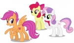 cutie_mark feathered_wings feathers female feral group horn on_model orange_body orange_feathers pre-g4 quadruped simple_background tail white_background wings unknown_artist friendship_is_magic hasbro mlp_g3 my_little_pony mythology apple_bloom_(mlp) cutie_mark_crusaders_(mlp) scootaloo_(g3) scootaloo_(mlp) sweetie_belle_(mlp) earth_pony equid equine horse mammal mythological_creature mythological_equine pegasus pony unicorn