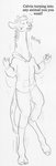 anthro bottomwear clothing dialogue hoodie male mid_transformation pants simple_background solo sound_effects species_transformation text topwear transformation cervelet werenimal calvin_(werenimal) giraffe giraffid mammal english_text monochrome