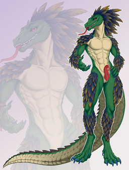 abs animal_genitalia anthro biped black_eyes blue_body blue_eyebrows blue_feathers breasts claws erection eyebrows feathered_body feathers featureless_breasts genitals gradient_background green_body head_feathers knot knotted_penis long_neck long_tail long_tongue looking_at_viewer male multicolored_body multicolored_feather_hair multicolored_feathers nude penis prehensile_penis prehensile_tongue pupils purple_eyes scales seductive simple_background slit_penis slit_pupils smile solo standing tail tail_spines tapering_penis teeth tongue tongue_out white_body wide_tail yellow_body yellow_feathers moirah kol_(kolfoxy) crocodile crocodilian dinosaur feathered_dinosaur feathered_scalie hybrid prehistoric_species reptile scalie absurd_res digital_drawing_(artwork) digital_media_(artwork) full-length_portrait hi_res portrait