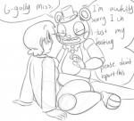 animatronic blush clothed clothing crossgender duo english_text female five_nights_at_freddy's five_nights_at_freddy's_2 human machine male mammal mike_schmidt monochrome robot scottgames text toy_freddy_(fnaf) unnecessaryfansmut