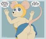 anthro breasts butt dialogue female genitals looking_at_viewer pussy rear_view side_boob solo standing tail text inprogress legends_of_avantris bitsy_(legends_of_avantris) mammal mouse murid murine rodent 6:5 absurd_res english_text hi_res