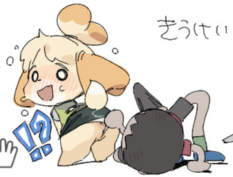 anthro anthro_focus anus_peek barefoot blonde_hair blush bottomwear butt clothed clothing clothing_pull duo embarrassed erection erection_under_bottomwear feet female female_focus flat_chested floppy_ears genitals hair hand_on_butt leaning leaning_forward looking_at_another looking_back looking_back_at_another miniskirt monotone_bottomwear monotone_clothing monotone_skirt open_mouth open_smile panties panty_pull pussy_peek raised_tail shirt short_hair simple_background skirt smile solo_focus surprised tail text thick_thighs topknot topwear underwear underwear_pull vest voyeur vulva wedgie white_background white_clothing white_panties white_underwear haramikarubi animal_crossing nintendo isabelle_(animal_crossing) villager_(animal_crossing) canid canine canis domestic_dog human mammal shih_tzu toy_dog 2026 colored_sketch japanese_text sketch