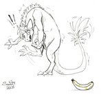 banana creepy equis_universe exclamation_point feral food fruit funny_face humor male open_mouth paper paws plant scary shocked solo sunny_way cats_vs._cucumbers ki'rinaes 2021 meme sketch traditional_media_(artwork)