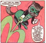 4_fingers ambiguous_gender anthro boots border brown_body brown_fur clothed clothing dialogue domino_mask eyemask eyewear fingers fist footwear fully_clothed fur gloves green_lantern_ring handwear humor male mask pun ring shoes solo speech_bubble tail text whiskers white_border unknown_artist dc_comics green_lantern green_lantern_(series) ch'p mammal rodent sciurid tree_squirrel english_text