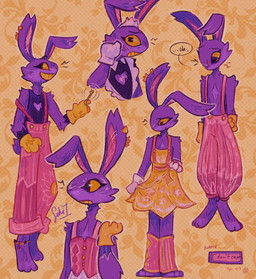 anklet anthro black_clothing black_shirt black_topwear clothing dress ear_piercing ear_ring female floral_background floral_clothing flower fur gloves grin handwear happy jewelry maid_headdress maid_uniform male overalls piercing pink_clothing pink_overalls plant purple_body purple_fur ring_piercing sad shirt simple_background sleeveless_shirt smile solo text topwear uniform white_clothing white_gloves white_handwear worried_look yellow_background yellow_button yellow_clothing yellow_dress yellow_gloves yellow_handwear yellow_sclera soni7 glitch_productions the_amazing_digital_circus jax_(tadc) lagomorph leporid mammal rabbit english_description english_text hi_res trans_(lore) trans_woman_(lore)