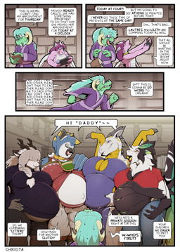 antennae_(anatomy) anthro belly belly_squish big_breasts black_clothing black_hair blue_body blue_feathers bodily_fluids bold_text book bottomwear breasts clothing crop_top denim denim_bottomwear denim_clothing dialogue dialogue_box dress feathers female freckled_ears freckles fur furred_wings grey_body hair horn jeans library lips navel neck_tuft open_mouth pants pregnant pregnant_anthro pregnant_female red_lips robe scales scared shirt squish sweat sweatdrop sweater swollen_belly text tongue topwear tuft turtleneck white_body white_fur white_hair white_scales wings yellow_body yellow_scales yellow_tongue chikiota mythology nintendo nintendo_switch chikiot gipsy_(chikiota) lilith_(huf13) arthropod avian dragon insect lepidopteran moth mythological_creature mythological_scalie scalie unknown_species absurd_res character_request comic english_text hi_res