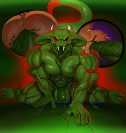 all_fours anal anal_penetration anthro anthro_on_anthro anthro_penetrated anthro_penetrating anthro_penetrating_anthro balls biceps butt butt_tattoo cock_gag duo erection facial_piercing gag genitals glowing glowing_eyes half-closed_eyes horn humanoid_genitalia humanoid_penis looking_at_viewer male male/male male_penetrated male_penetrating male_penetrating_male mind_break narrowed_eyes nose_piercing nose_ring open_mouth penetration penile penile_penetration penis penis_in_mouth piercing ring_piercing sex simple_background tattoo tongue tongue_out justmegabenewell envy_(garuganto) garuganto bovid bovine cattle goo_creature mammal reptile scalie snake hi_res story_at_source