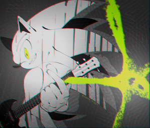 5_fingers anthro biped black_nose clothing electric_guitar fingers gloves green_eyes guitar handwear looking_at_viewer male musical_instrument plucked_string_instrument smile solo standing string_instrument xhanisai one_ok_rock sega sonic_the_hedgehog_(series) sonic_the_hedgehog eulipotyphlan hedgehog mammal 2022 hi_res portrait signature three-quarter_portrait