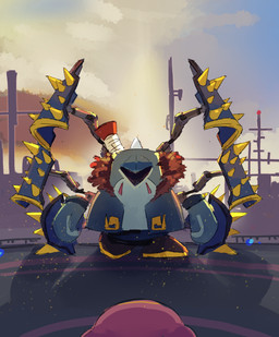 ambiguous_gender armless biped city city_background clothing cloud cloudy_sky day detailed_background duo floating_hands front_view gloves handwear looking_at_viewer melee_weapon not_furry pink_body rooftop size_difference sky solo_focus spiked_shield spikes sword sword_on_back weapon wearing_armor pony49567955 kirby_(series) kirby_and_the_forgotten_land konami metal_gear metal_gear_rising:_revengeance nintendo platinumgames kirby sundowner_(mgr) gigant_edge humanoid waddling_head 2022 absurd_res crossover digital_drawing_(artwork) digital_media_(artwork) english_description full-length_portrait hi_res meme portrait