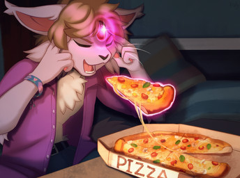 anthro anthrofied belt bottomwear brown_hair clothed clothing eating eating_food eyes_closed food fur hair inside male open_mouth pants pink_body pink_fur pizza shirt solo telekinesis text topwear whiskers ruddi levitating_pizza nintendo pokemon eeveelution espeon generation_2_pokemon pokemon_(species) 2025 artist_name digital_media_(artwork) hi_res signature