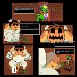 anthro balls beard blush duo elderly_male embarrassed embarrassed_naked_male extreme_size_difference facial_hair food for_a_head fruit genitals laugh male male/male nervous penis plant pubes pumpkin pumpkin_head size_difference text thick_penis walking_stick peskygoober deltarune undertale_(series) gerson gerson_boom_(deltarune) jackenstein darkner humanoid monster object_head reptile scalie turtle 1:1 comic english_text hi_res url
