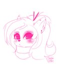 accessory anthro blush eyebrows eyelashes female female_anthro hair hair_accessory long_hair mouth_closed pink_eyebrows pink_eyelashes pink_eyes pink_nose ponytail scarf simple_background solo white_background rakkyoarts yuri_(dragonsixzey) hyena mammal 2018 4:5 absurd_res artist_name colored_sketch digital_media_(artwork) english_description headshot_portrait hi_res portrait sketch