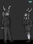 antlers duo femboy horn officer police silverdrool jackalope lagomorph mammal hi_res