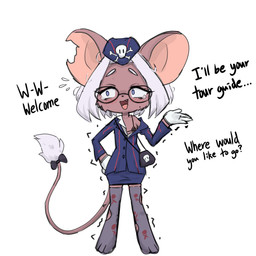 accessory after_sex anthro bikini bikini_top biped blue_eyes blush blush_lines bodily_fluids bottomwear bow_ribbon cheek_tuft clothed clothing cosplay cute_fangs dialogue exposed_shoulder eyewear facial_tuft fangs female flat_chested furgonomics glasses hair hand_on_hip handbag jolly_roger legwear looking_aside narrow_shoulders nervous nervous_sweat notched_ear off_shoulder paws pencil_skirt ribbons shirt short_tail simple_background skirt skull_and_crossbones slim_female small_waist solo spiral spiral_eyes spiral_pupils stuttering sweat swimwear tail tail_accessory tail_bow tail_ribbon tail_tuft talking_to_viewer tears tears_of_pleasure teeth thigh_highs thin_thighs topwear torn_clothing trembling_for_pleasure tuft two-piece_swimsuit unbuttoned_shirt uniform unprofessional_behavior wearing_glasses white_hair wide_hips saeko_art yu-gi-oh! lily_(saeko_art) tour_guide_from_the_underworld duel_monster mammal mouse murid murine rodent 1:1 2025 absurd_res hi_res