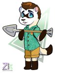 anthro clothed clothing male solo zombikiss animal_crossing nintendo kelchan domestic_ferret mammal mustelid musteline true_musteline weasel hi_res