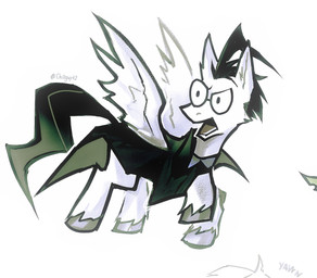 ahoge ambiguous_gender clothed clothed_feral clothing eyewear feathered_wings feathers feral feralized flying fur glasses hair hooves open_mouth ponification quadruped simple_background solo tail wings chillguy42 friendship_is_magic hasbro invader_zim my_little_pony mythology nickelodeon dib_membrane equid equine mammal mythological_creature mythological_equine pegasus digital_media_(artwork)