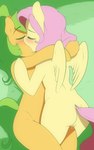 2014 5:8 blush bodily_fluids butt canon_x_oc chromapan digital_media_(artwork) dock_(anatomy) duo earth_pony equid equine eyes_closed fan_character feathered_wings feathers female female/female fluttershy_(mlp) friendship_is_magic fur genital_fluids genitals green_hair hair hasbro hi_res horse kissing long_hair mammal my_little_pony mythological_creature mythological_equine mythology nude pegasus pink_hair pony pussy saliva tail vaginal_fluids wings yellow_body yellow_feathers yellow_fur