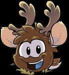 ambiguous_gender horn looking_at_viewer open_mouth solo toony upper_teeth_only unknown_artist club_penguin puffle reindeer_puffle alpha_channel full-length_portrait official_art portrait