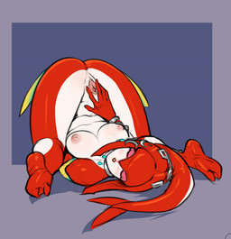 anus blush breasts butt eyes_closed female genitals legs_above_head nipples non-mammal_nipples nude nude_female nude_humanoid presenting solo spread_legs spread_vulva spreading tail unsigned vulva izra breath_of_the_wild nintendo the_legend_of_zelda mipha animal_humanoid aquatic aquatic_humanoid fish fish_humanoid humanoid zora