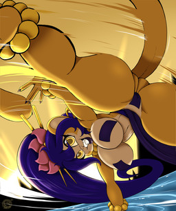 anthro biped blue_hair breasts clothing dialogue eyebrows female fingers grin hair looking_at_viewer smile solo speech_bubble spread_legs spreading tail text conditional_dnp suirano dianmu_(suirano) haplorhine mammal monkey primate 2026 digital_media_(artwork) english_text hi_res